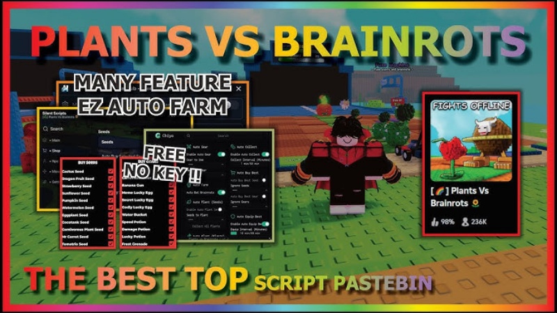 Tải Hack Plants Vs Brainrots APK + Script (Auto Farm, Collect, Buy, Plant) Hack Plants Vs Brainrots