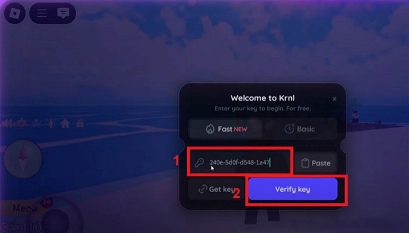 Dán Key vừa sao chép vào ô trống rồi nhấn “Verify Key”