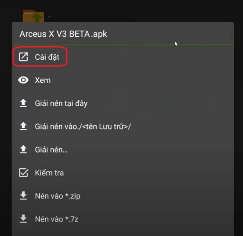Tải Arceus X NEO 2.0.0 (V5 1.2.6) Mới Nhất Cho Android Nhấn giữ nó rồi chọn Cài đặt