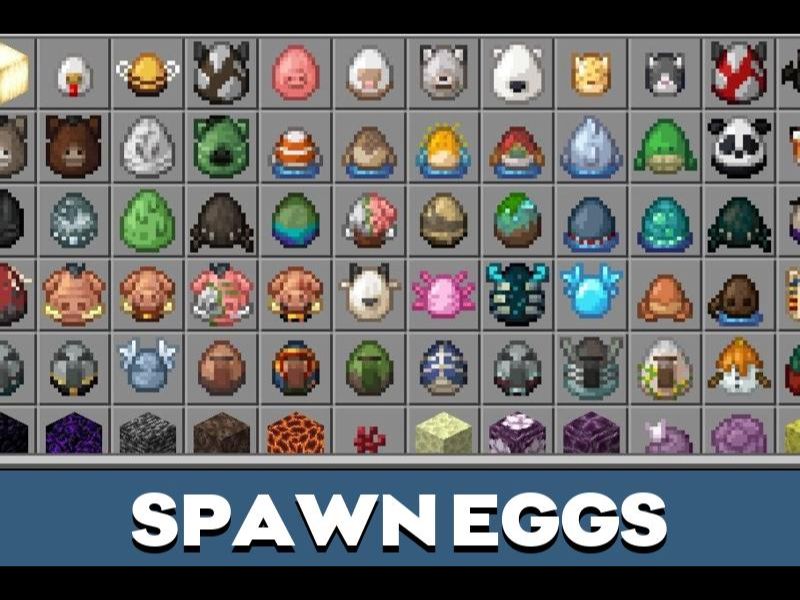 Spawn Eggs trong Minecraft 1.21.80 APK