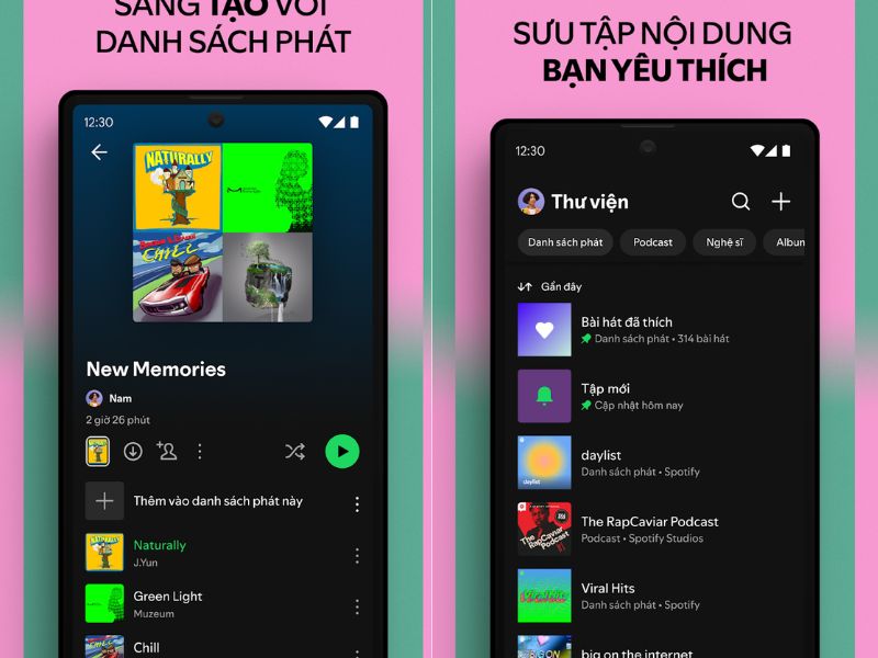 Khả năng tạo và chia sẻ danh sách phát Trong Spotify 