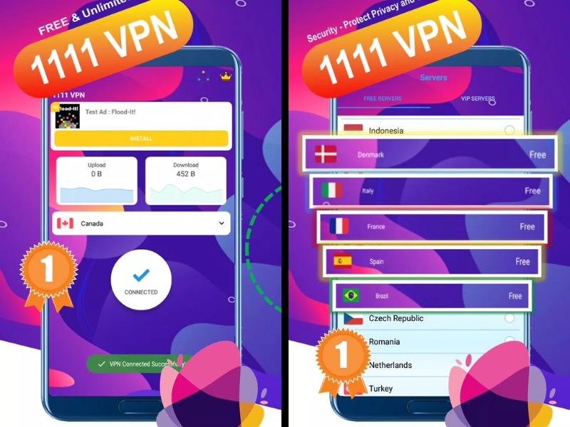 Ổn định khi sử dụng lâu dài trong 1111 VPN Mod APK