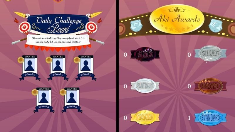 Thử thách và bảng xếp hạng toàn cầu trong Akinator APK