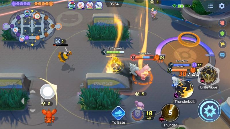 Lối chơi MOBA dễ tiếp cận trong Pokemon Unite APK
