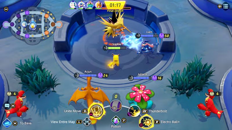 Đồ họa tươi sáng, hiệu ứng mượt mà trong Pokemon Unite APK