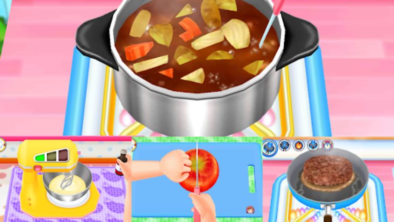 Các bước chế biến món ăn trong Cooking Mama Mod 