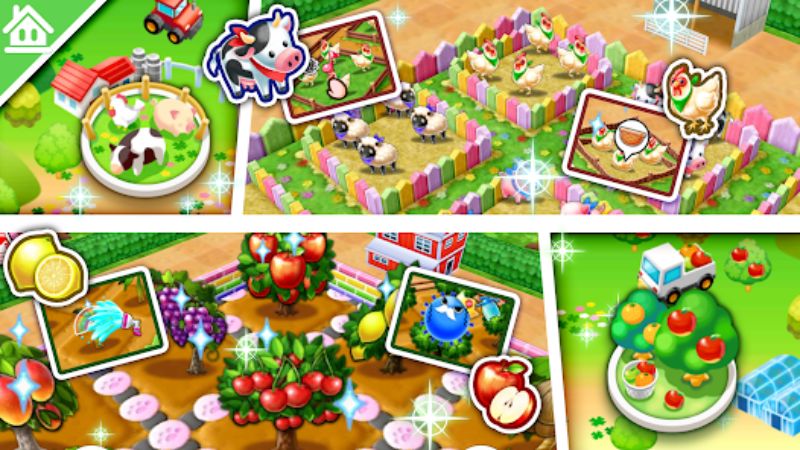 Thu thập nguyên liệu từ nông trại trong Cooking Mama Mod 