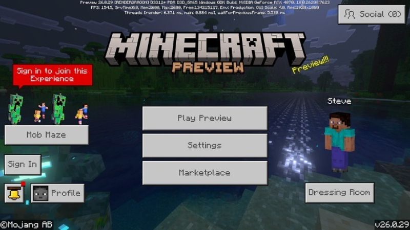 Lối chơi sửa lỗi giúp game vận hành mượt trong Minecraft 26.0.29 APK