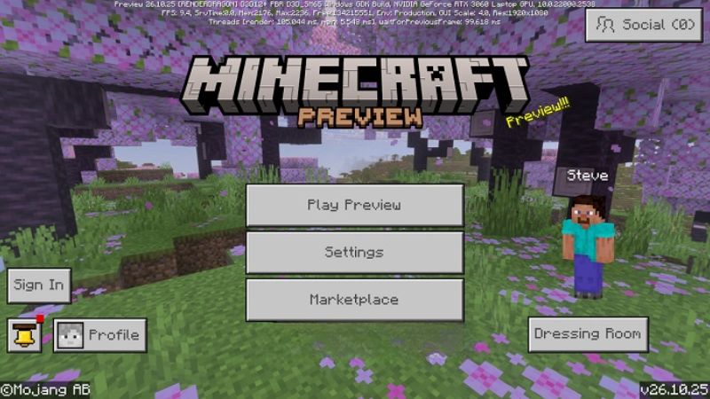 Sửa lỗi liên quan đến đồ họa và lối chơi trong Minecraft 26.10.25 